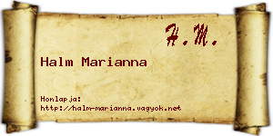 Halm Marianna névjegykártya